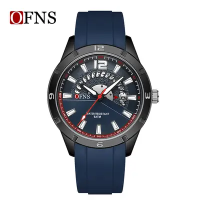 Oufani Black Silicone Large Dial Watch for Men Women