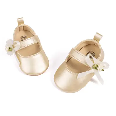 Cross-border New Baby Shoes Princess Shoes Side Bow Velcro Non-slip Breathable Toddler Shoes Baby Shoes