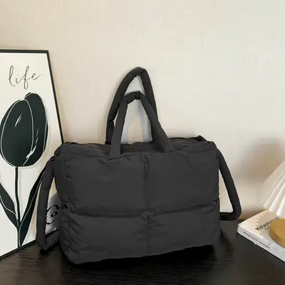 White Cotton Pillow Bag for Women Shoulder Carry