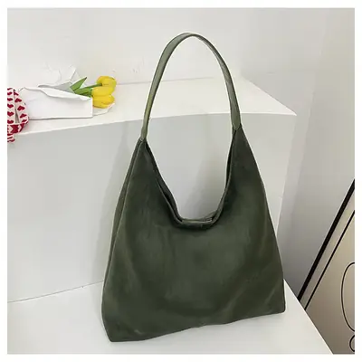 Women's Niche Suede Shoulder Bag Large Capacity Tan