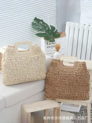 2024 Vintage Woven Straw Handbag Large Capacity