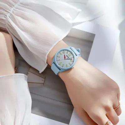 Pink Candy Color Women's Waterproof Silicone Watch