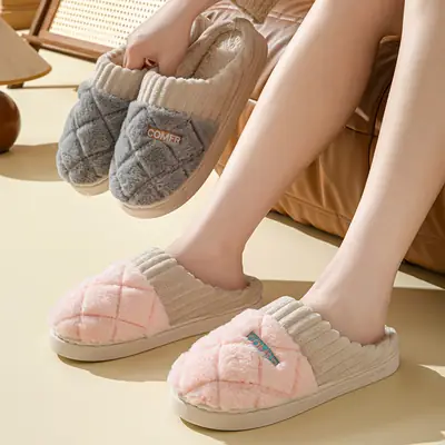 Cotton Moon Slippers Women Pink Winter Warm Indoor