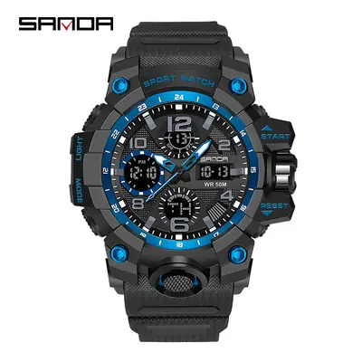 Sanda Sport Watch White Chronograph Luminous Waterproof