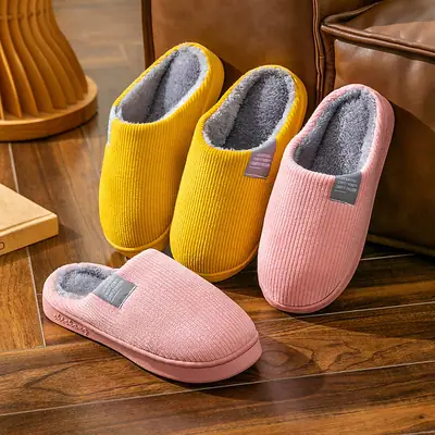 Cotton Slippers Men's Household Autumn and Winter Anti-slip 2024 New Home Indoor Warm Mao Mao Slippers Women's Cotton Slippers