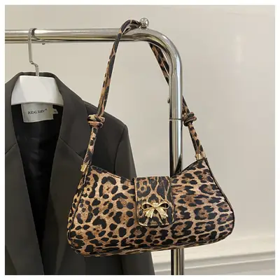 Leopard Print Women's Shoulder Bag 2024 Autumn Winter