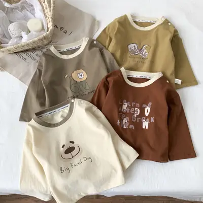 Baby Pure Cotton Long Sleeve T-Shirts Autumn Spring Fall