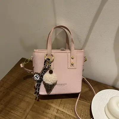 2025 Women's Square Plush Pendants Crossbody Bag