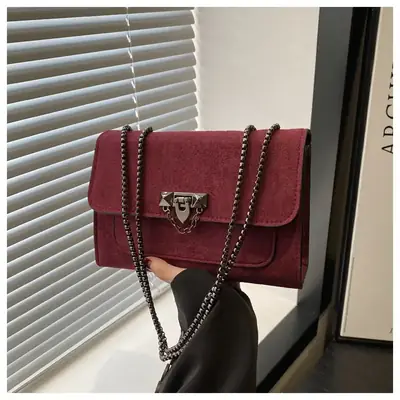 Korean Style Brown Square Crossbody Bag Women 2024