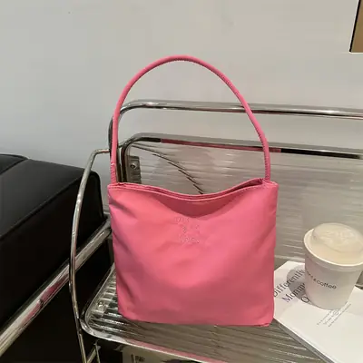 Pink Embroidered Shoulder Bag for Women 2024