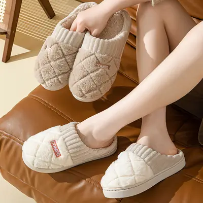 Cotton Moon Slippers Women Pink Winter Warm Indoor