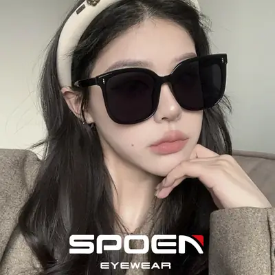 2025 Anti-UV Polarized Sunglasses Black Frame Women