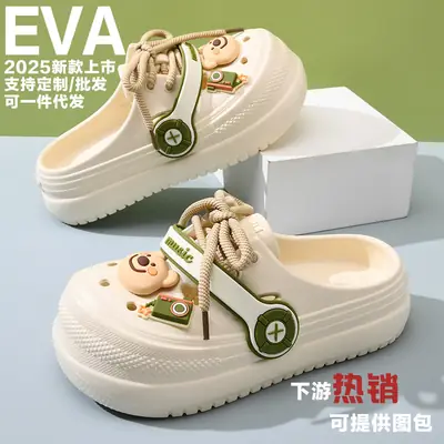 2025 Crocs Soft Sandals with Bear Decor
