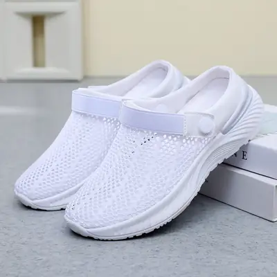 Women's Pink Mesh Slip-On Beach Shoes