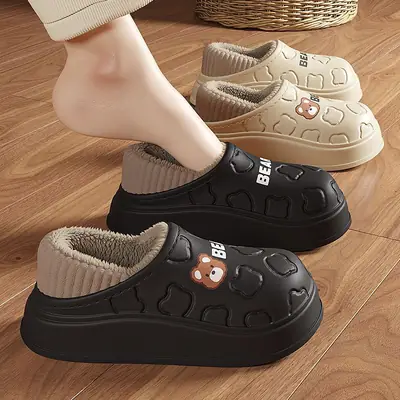 2025 Winter Hot Style Couple Men and Women Home and Outdoor Cotton Slippers Eva Thick-Soled Warm Cotton Shoes Wholesale