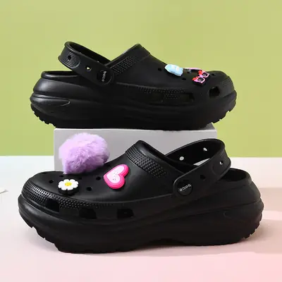 Women's Thick EVA Sandals with Heart Decor
