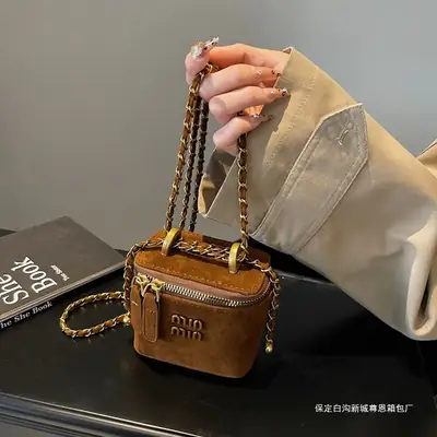 Frosted Box Bag Chain Shoulder Crossbody 2025