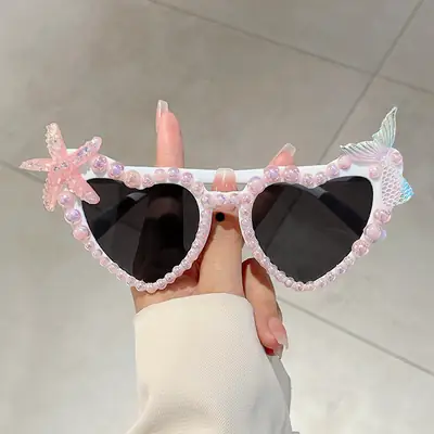 Love Pearl Starfish Sunglasses for Girls Party Wear