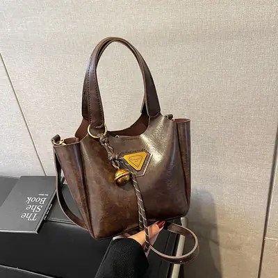 Women Retro Brown Hand Bag K-Style 2025