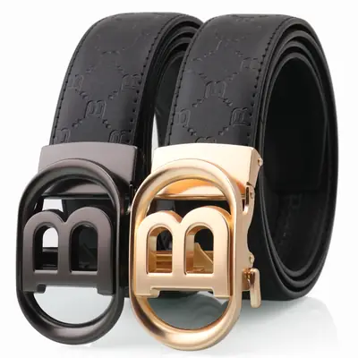 Hongsheng Imitation Steel Letter Belt Black Orange