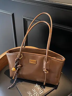 Women's French Retro Shoulder Bag Brown 2024 Winter