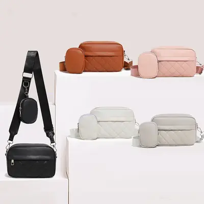 Black Quilted Women's Shoulder Messenger Bag