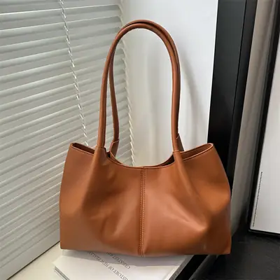 White Retro Casual Shoulder Tote Bag 2024