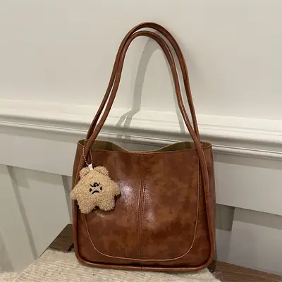 Vintage Maroon Textile Shoulder Bag for Women 2023