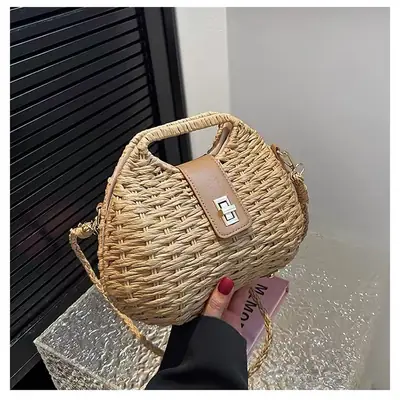 New Straw Crossbody Bag for Women Large Capacity Beach Style