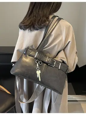 Women's Vintage Brown Shoulder Bag 2024 Autumn Winter