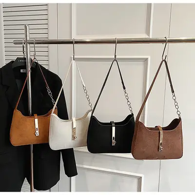 Korean Style Brown Shoulder Bag 2024 New