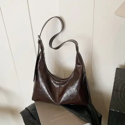 Winter Gold Metallic Shoulder Bag Large Capacity Fashionable