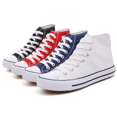 Women's Navy Canvas High-top Casual Sneakers