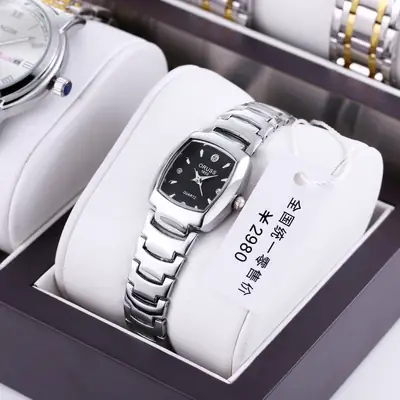 Women's Square Quartz Waterproof Watch Silver Band
