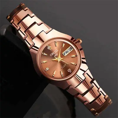 Rose Gold Women's Quartz Watch with Calendar
