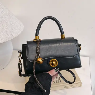 Vintage Black Square Handbag for Women 2024