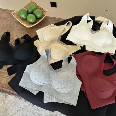 Women's Warm Seamless Underwear Small Chest Gathered Bra