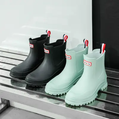 Women's PVC Rain Boots Black Pink Mint Green