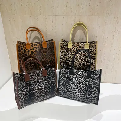 Leopard Print Women's Shoulder Bag 2024 New Autumn Winter Fashion