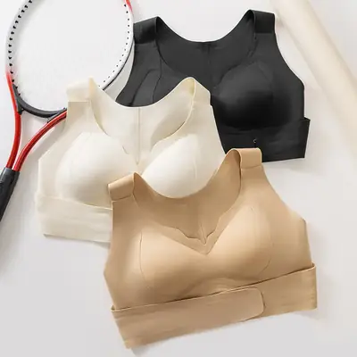 Women's Back Support Bra with Front Buckle & Anti-Sagging Design