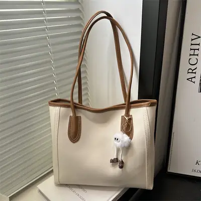 Women's PU Leather Shoulder Bag Brown 2024 Commuter