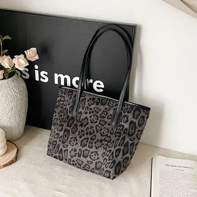 Leopard Print Large Capacity Women's Tote Bag 2024