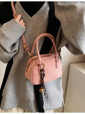Pink Matte Crossbody Bag for Women Autumn Winter 2026