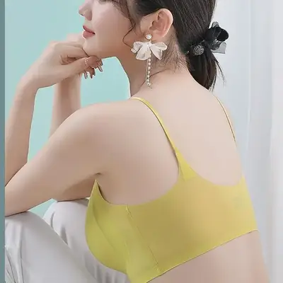 Summer Seamless Back Underwear Yellow Ultra-Thin No Steel Ring