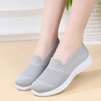 Pink Mesh Slip-On Women's Casual Shoes