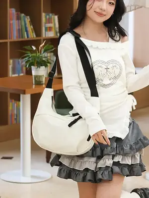 Lightweight Nylon Commuter Bag for Students Women