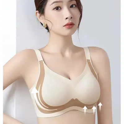 Traceless Push-Up Bra Women Small Non-Rimless Soft Support
