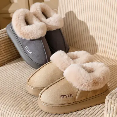 Warm Cross-Border Suede Maternity Shoes with Thick Fur Lining