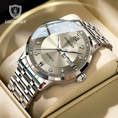 Guberson Men's Black Roman Dial Automatic Watch