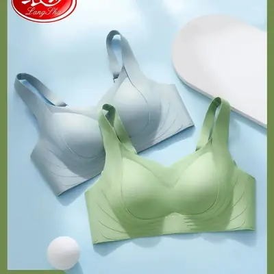 Light Green & Silver Non-Sagging Underwear for Women Large Chest Small